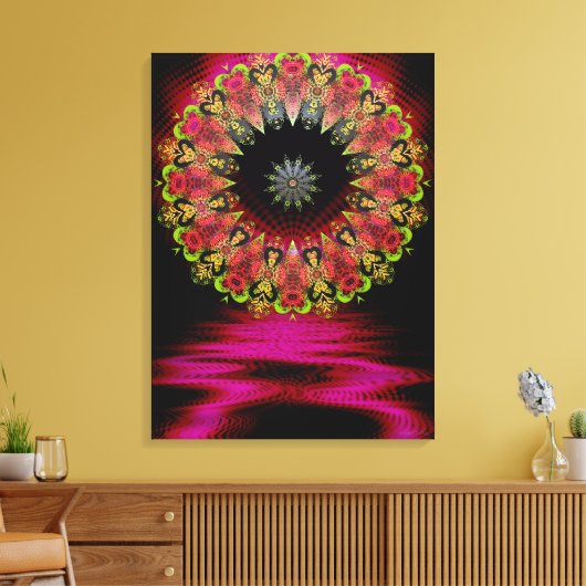 Floretiana Psychedelic Liefde Kunst Verpakt Canvas Afdruk (Insitu (Woonkamer))