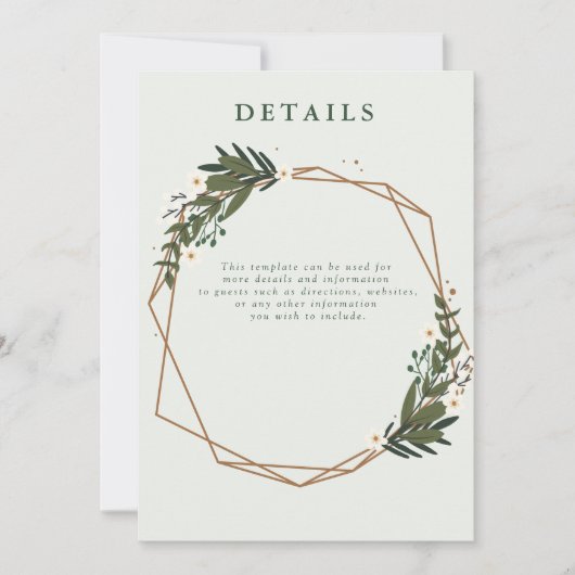 florgeometrische trouwgegevens kaart (Voorkant)