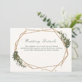 florgeometrische trouwgegevens kaart (Staand voorkant)