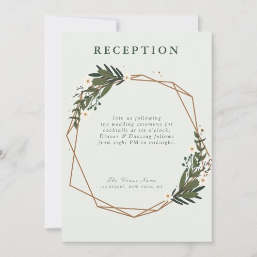 florgeometrische trouwkaart kaart (Voorkant)