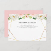 florgeometrische trouwkaart RSVP kaartje (Voorkant / Achterkant)