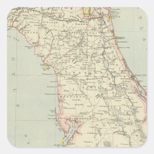 Floriada, Verenigde Staten Vierkante Sticker (Voorkant)