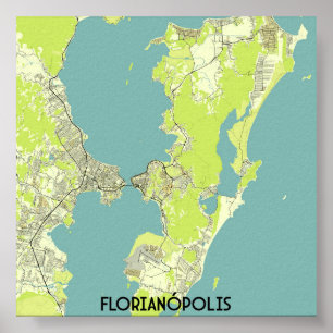 Florianópolis Brazilië kaart Poster