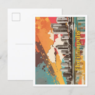 Florianopolis Brazilië Pop Art Travel Illustration Briefkaart