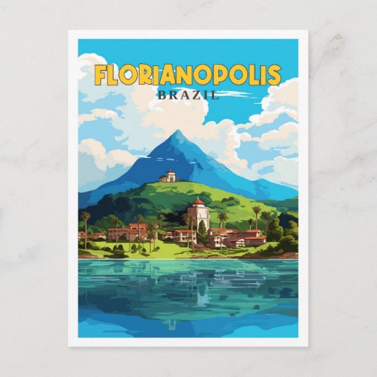 Florianopolis Brazilië vintage reisillustratie Briefkaart (Voorkant)