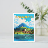 Florianopolis Brazilië vintage reisillustratie Briefkaart (Staand voorkant)