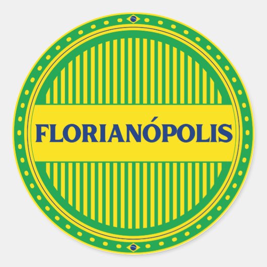 Florianópolis City Pride – Braziliaanse identiteit Ronde Sticker (Voorkant)