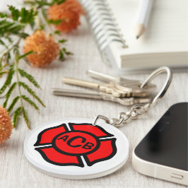 Florians kruis met monogram sleutelhanger