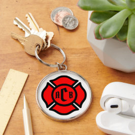 Florians kruis met monogram sleutelhanger