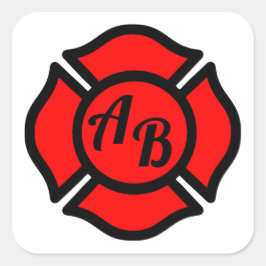 Florians kruis met monogram vierkante sticker