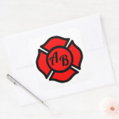 Florians kruis met monogram vierkante sticker (Envelop)