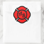 Florians kruis met monogram vierkante sticker (Tas)