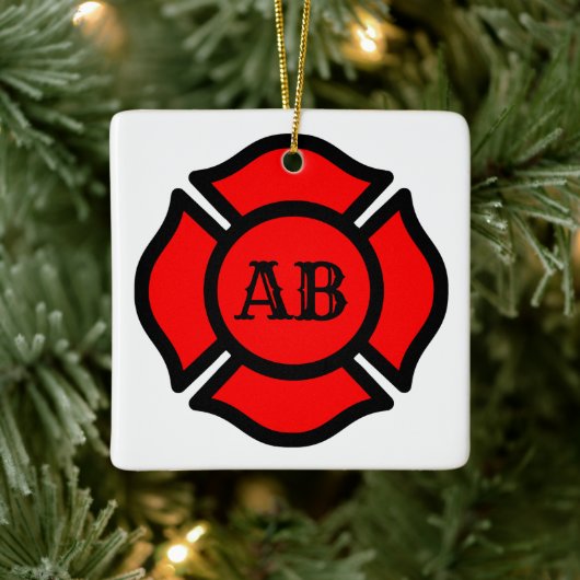 Florians Kruis (stijl 1) plein Keramisch Ornament (Boom)