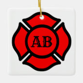 Florians Kruis (stijl 1) plein Keramisch Ornament (Voorkant)