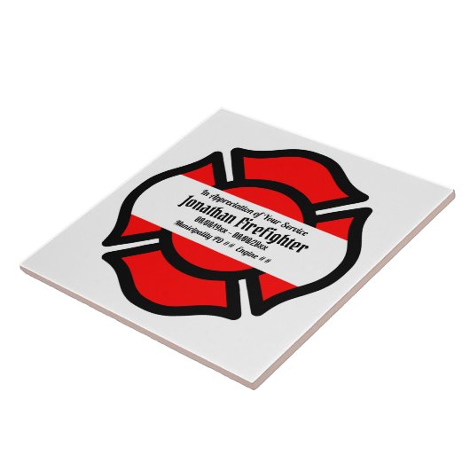 Florians kruis (stijl 2) tegeltje (Zijkant)