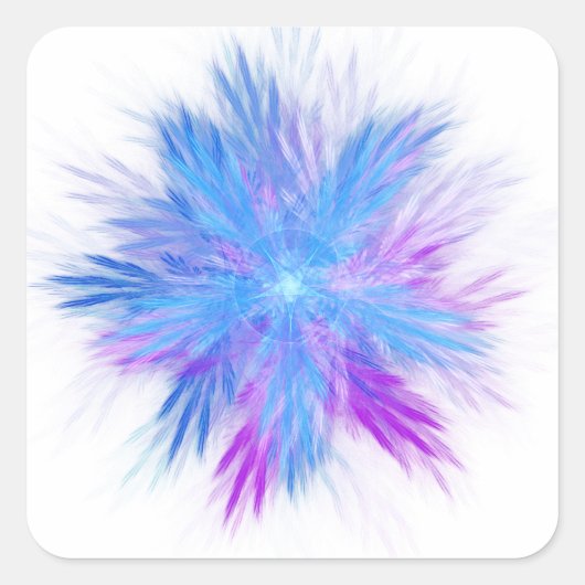 Floribunda Fractal Vierkante Sticker (Voorkant)