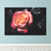 Floribunda Roos Sheila's parfum op doek Canvas Afdruk (Insitu (Houten vloer))