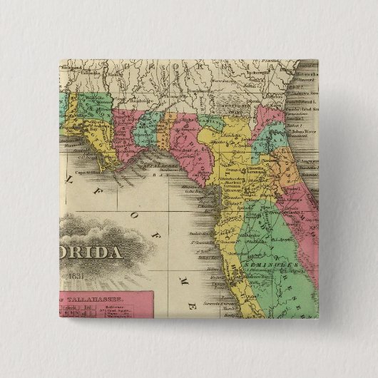 Florida 10 vierkante button 5,1 cm (Voorkant)