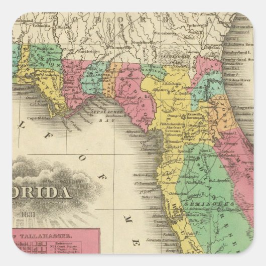 Florida 10 vierkante sticker (Voorkant)