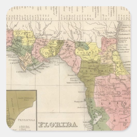 Florida 12 vierkante sticker (Voorkant)