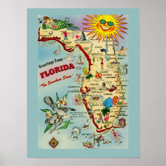 Florida 12x16 Poster Afdrukken (Voorkant)