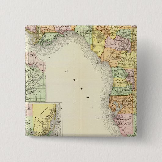 Florida 13 vierkante button 5,1 cm (Voorkant)