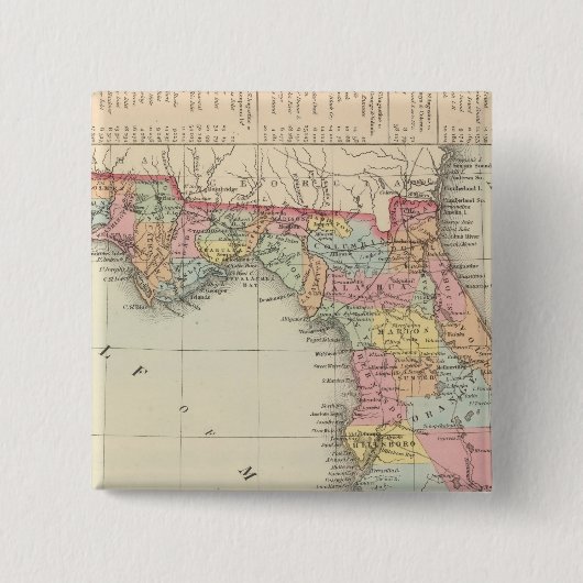 Florida 13 vierkante button 5,1 cm (Voorkant)