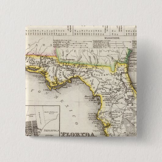 Florida 14 vierkante button 5,1 cm (Voorkant)