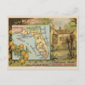  Florida 1880s Adverteren met Kaart (Voorkant)