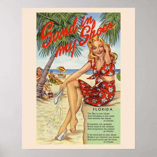  Florida 1940 Zand in Mijn schoenen Poster (Voorkant)