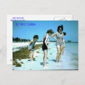 Florida 1965 Key West strand, Key West, Florida Briefkaart (Voorkant / Achterkant)
