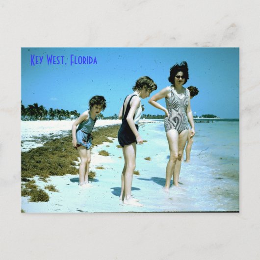 Florida 1965 Key West strand, Key West, Florida Briefkaart (Voorkant)