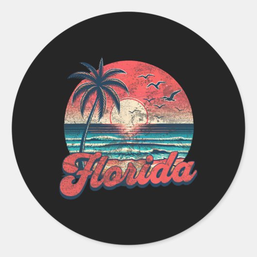 Florida _1  ronde sticker (Voorkant)