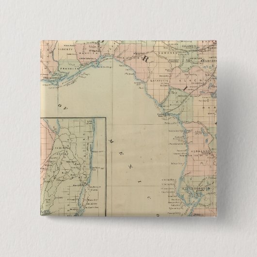 Florida 2 vierkante button 5,1 cm (Voorkant)