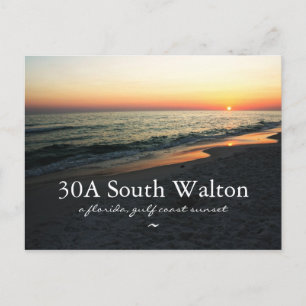 Florida 30A South Walton Gulf Sunset Briefkaart