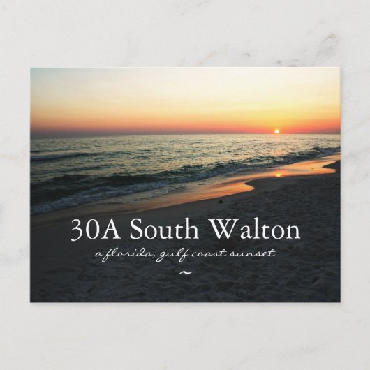 Florida 30A South Walton Gulf Sunset Briefkaart (Voorkant)