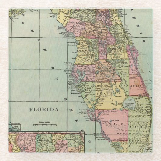 Florida 4 glazen onderzetter (Voorkant)