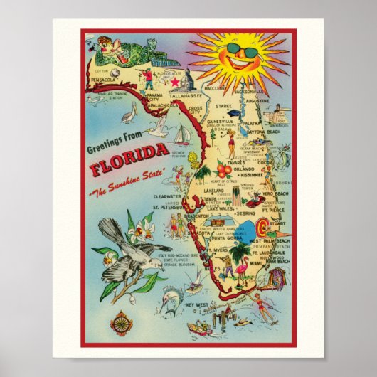 Florida 8x10 met Border Poster Print (Voorkant)