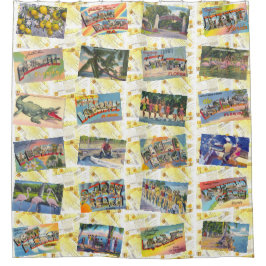 FLORIDA a Retro Shower Curtain Douchegordijn