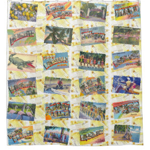 FLORIDA a Retro Shower Curtain Douchegordijn