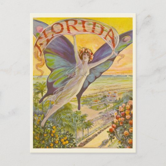 Florida Adverteren met Flying Woman Briefkaart (Voorkant)