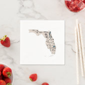 Florida Afbeelding Map Antiek Floridian Art Servet (Insitu)