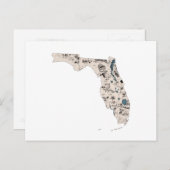 Florida Afbeelding Map Antiek State Chart Briefkaart (Voorkant / Achterkant)