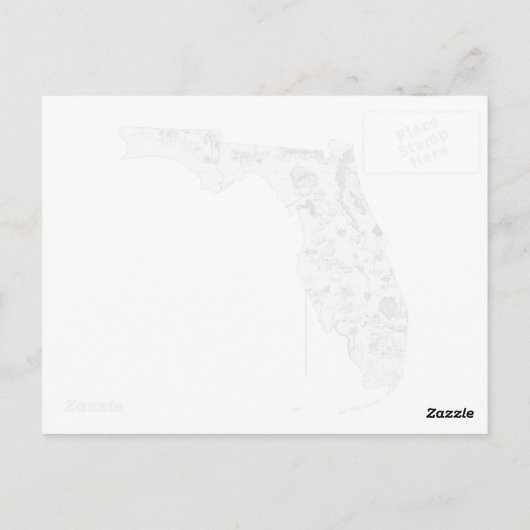  Florida Afbeelding Map Antiek State Chart Briefkaart (Achterkant)
