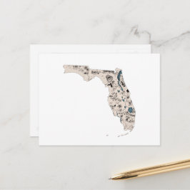 Florida Afbeelding Map Antiek State Chart Briefkaart