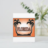 Florida Airbrzed Kijk Oranje Sunset Palm Trees Briefkaart (Staand voorkant)