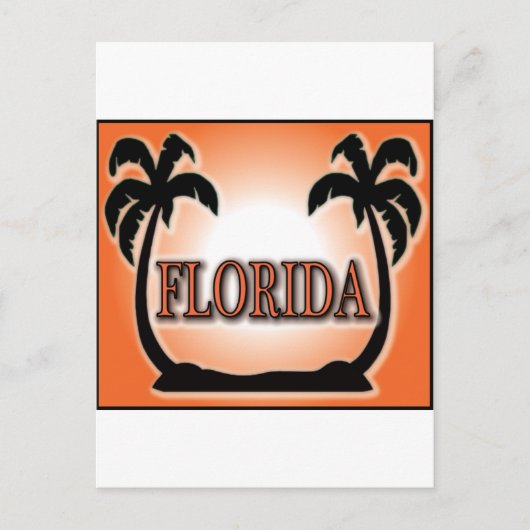 Florida Airbrzed Kijk Oranje Sunset Palm Trees Briefkaart (Voorkant)