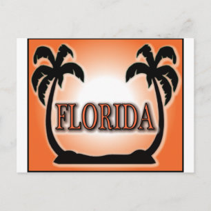 Florida Airbrzed Kijk Oranje Sunset Palm Trees Briefkaart