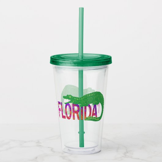 Florida Alligator Acryl Drinkbeker (Voorkant)