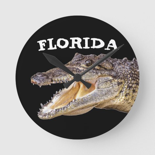 FLORIDA ALLIGATOR Acrylwand Ronde Klok (Voorkant)